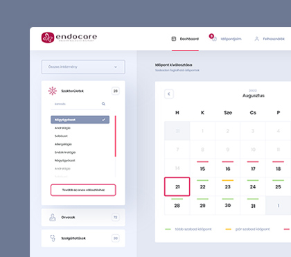 Endocare előjegyző rendszer – W5labs esettanulmány